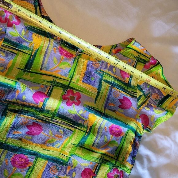 VINTAGE HAWAII NEON BRIGHT FLORAL SLIT HAWAIIAN PINK YELLOW MAXI DRESS XS SMALL - Picture 12 of 16